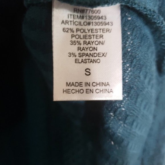 Chaser Teal Waffle Knit Long Sleeve Thermal Top - Picture 7 of 8